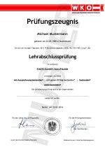 Wirtschaftskammer (WKO) Prüfungszeugnis Kaufen Muster 01 Wirtschaftskammer (WKO) Prüfungszeugnis Kaufen Muster 01